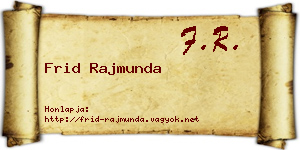Frid Rajmunda névjegykártya